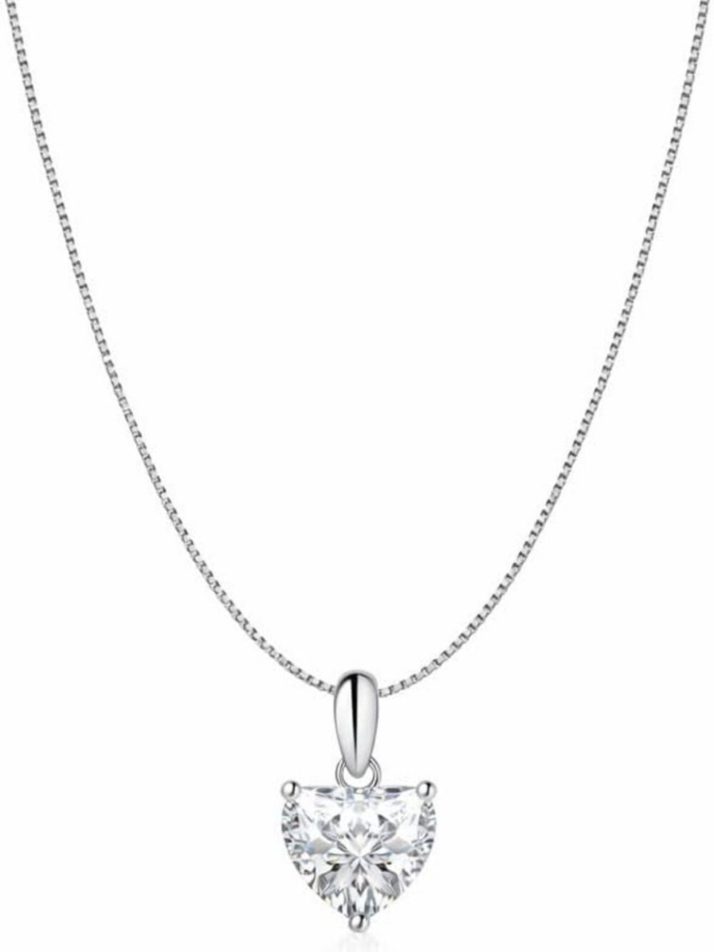 Elegant 925 Sterling Silver Moissanite Pendant Necklace, 6MM & 8MM, D Color, 18